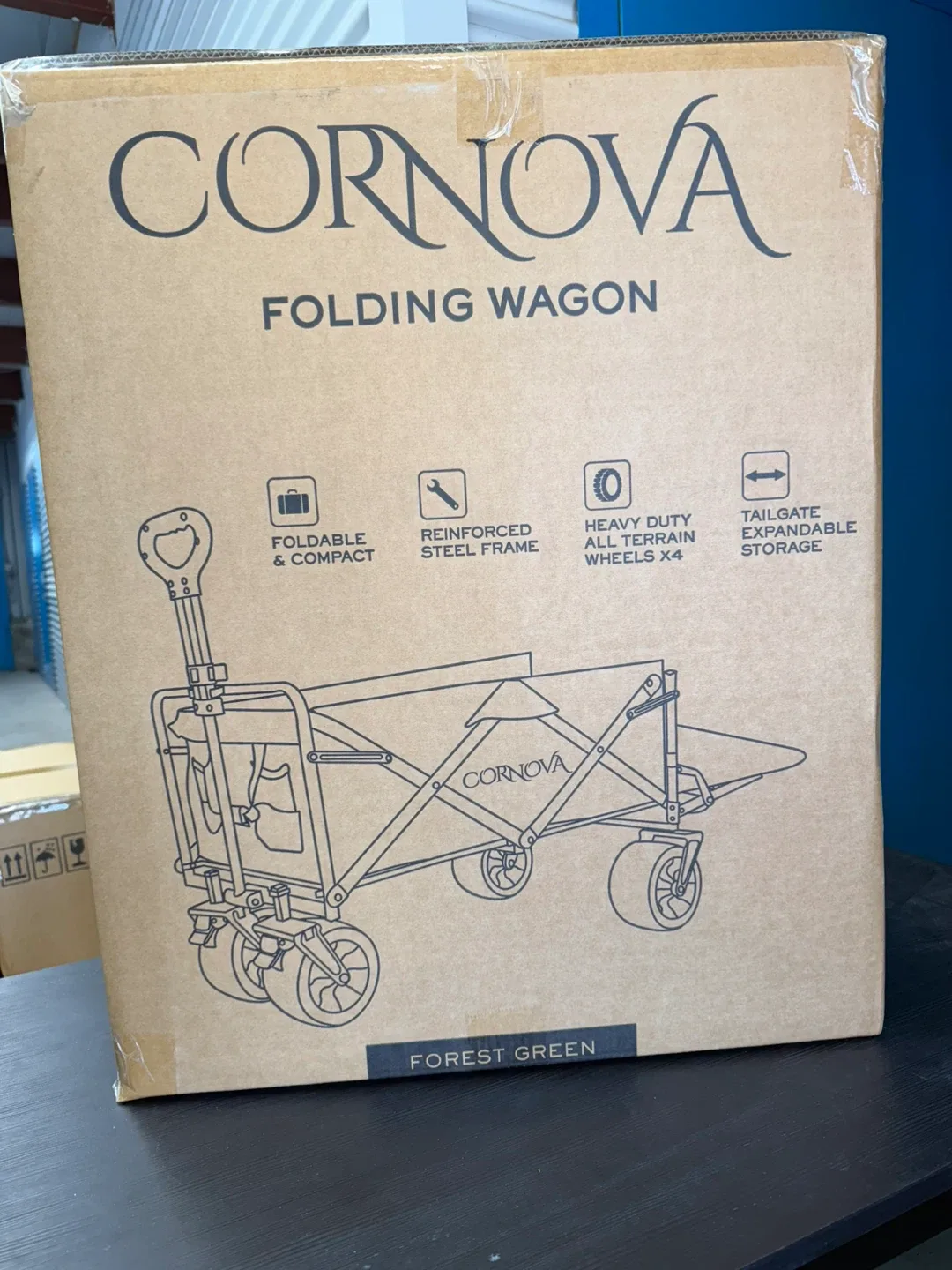 Folding Wagon with tailgate - Forest Green thumbnail