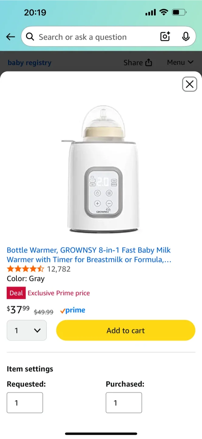 Grownsy 8-in-1 Fast Baby Bottle Warmer image indicator(2)