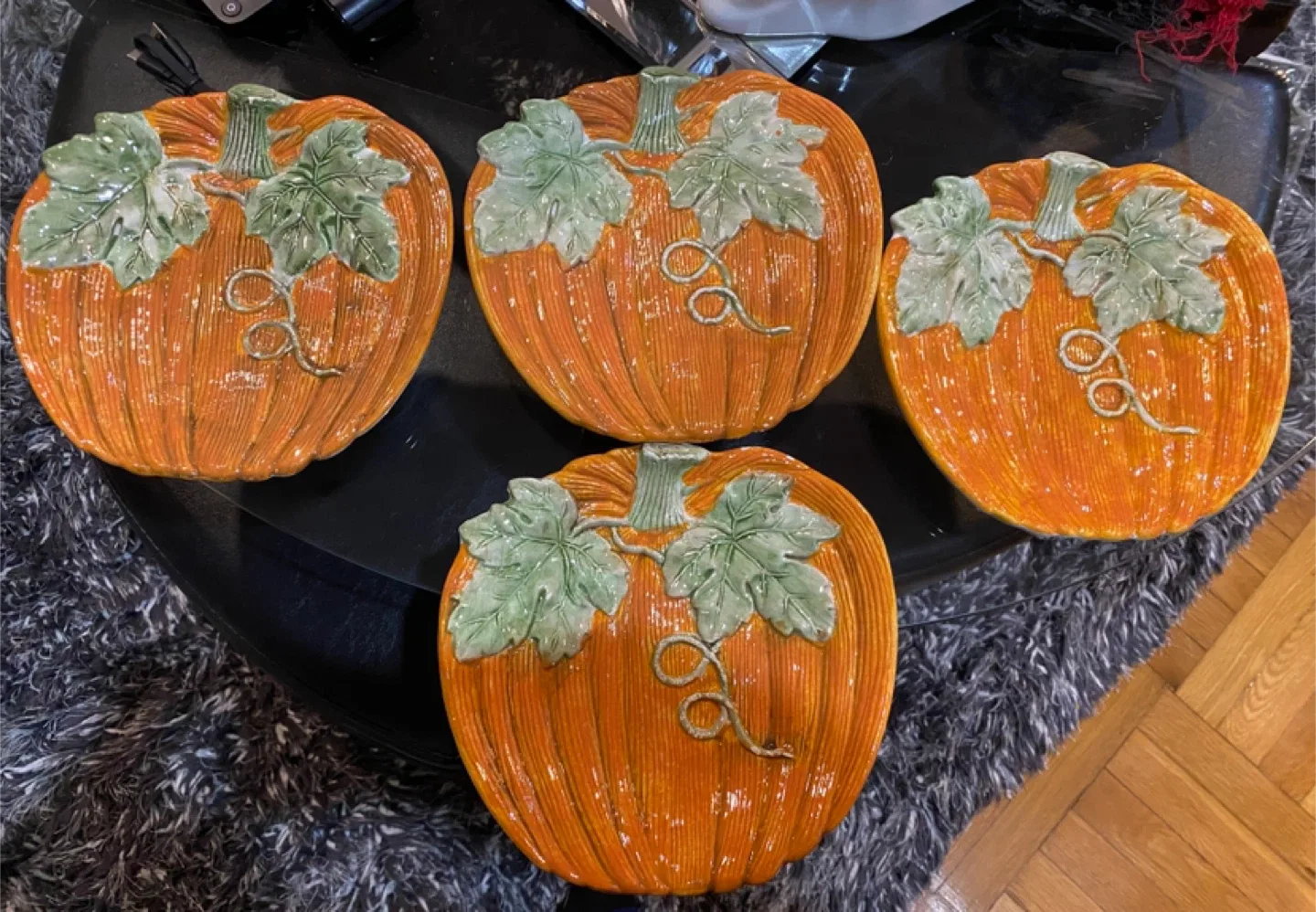 Pumpkin Shaped Serving Plates - Set of 4 thumbnail