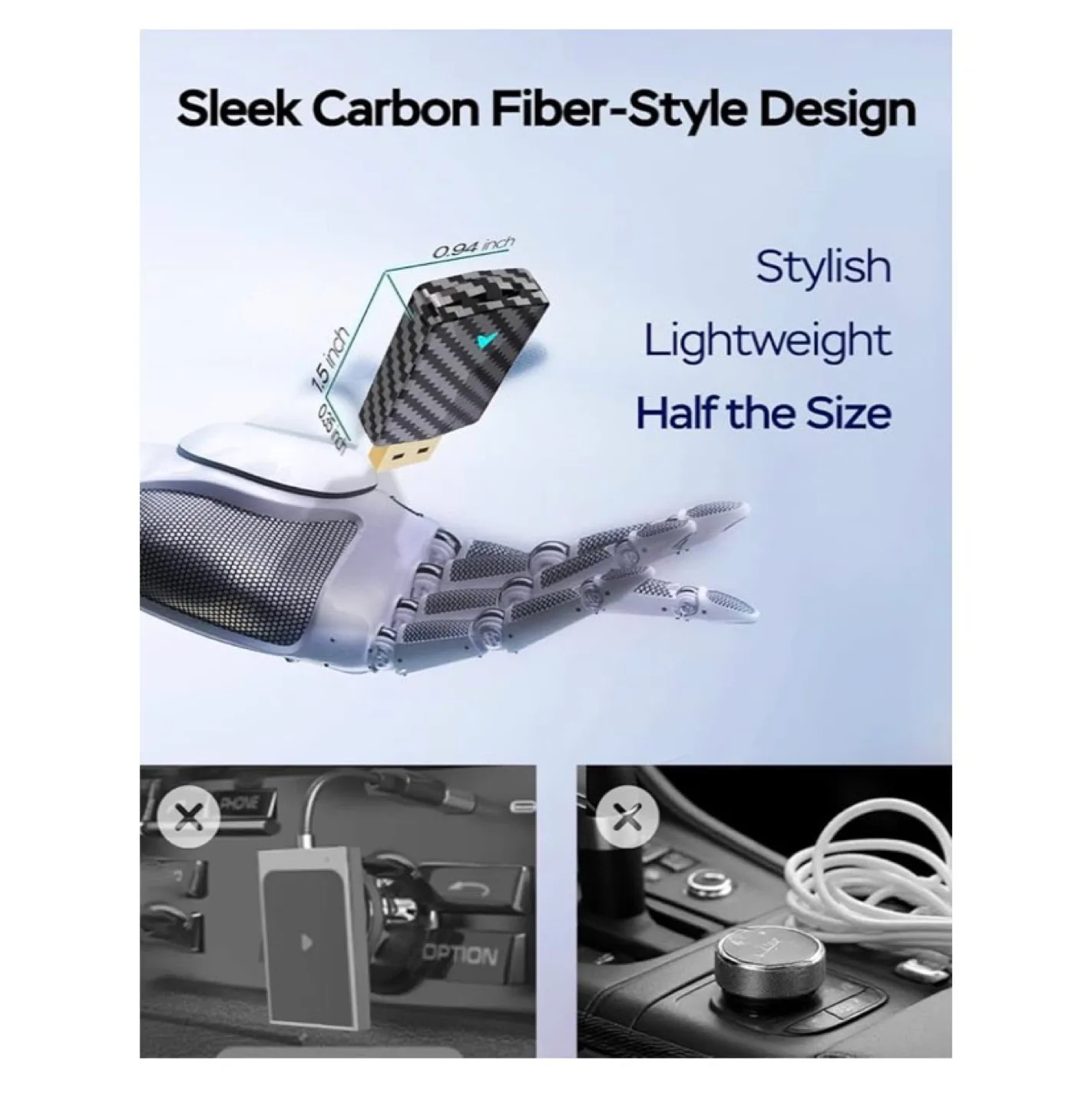 Wireless CarPlay Adapter - Carbon Fiber Design image indicator(2)