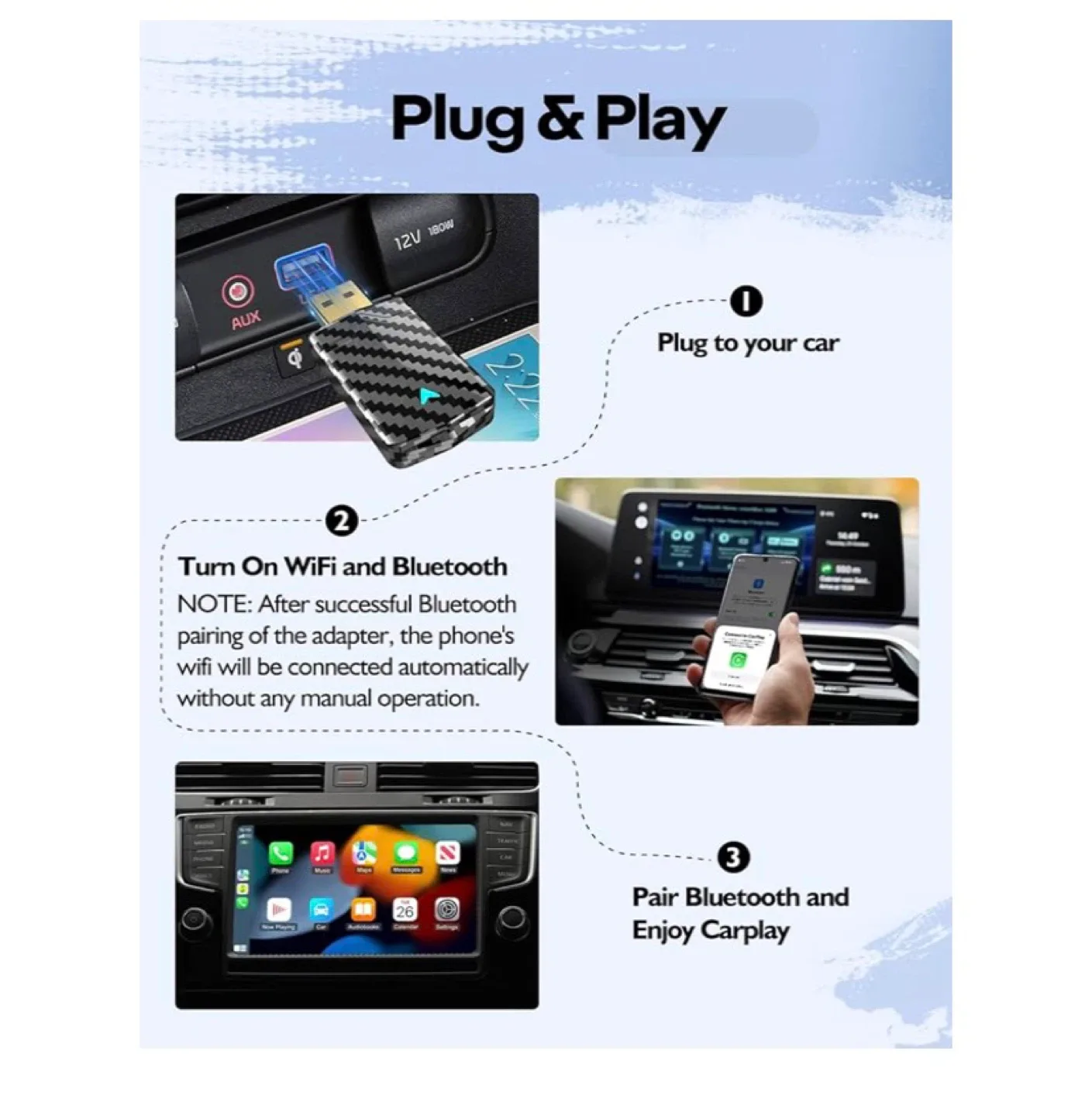 Wireless CarPlay Adapter - Carbon Fiber Design image indicator(7)