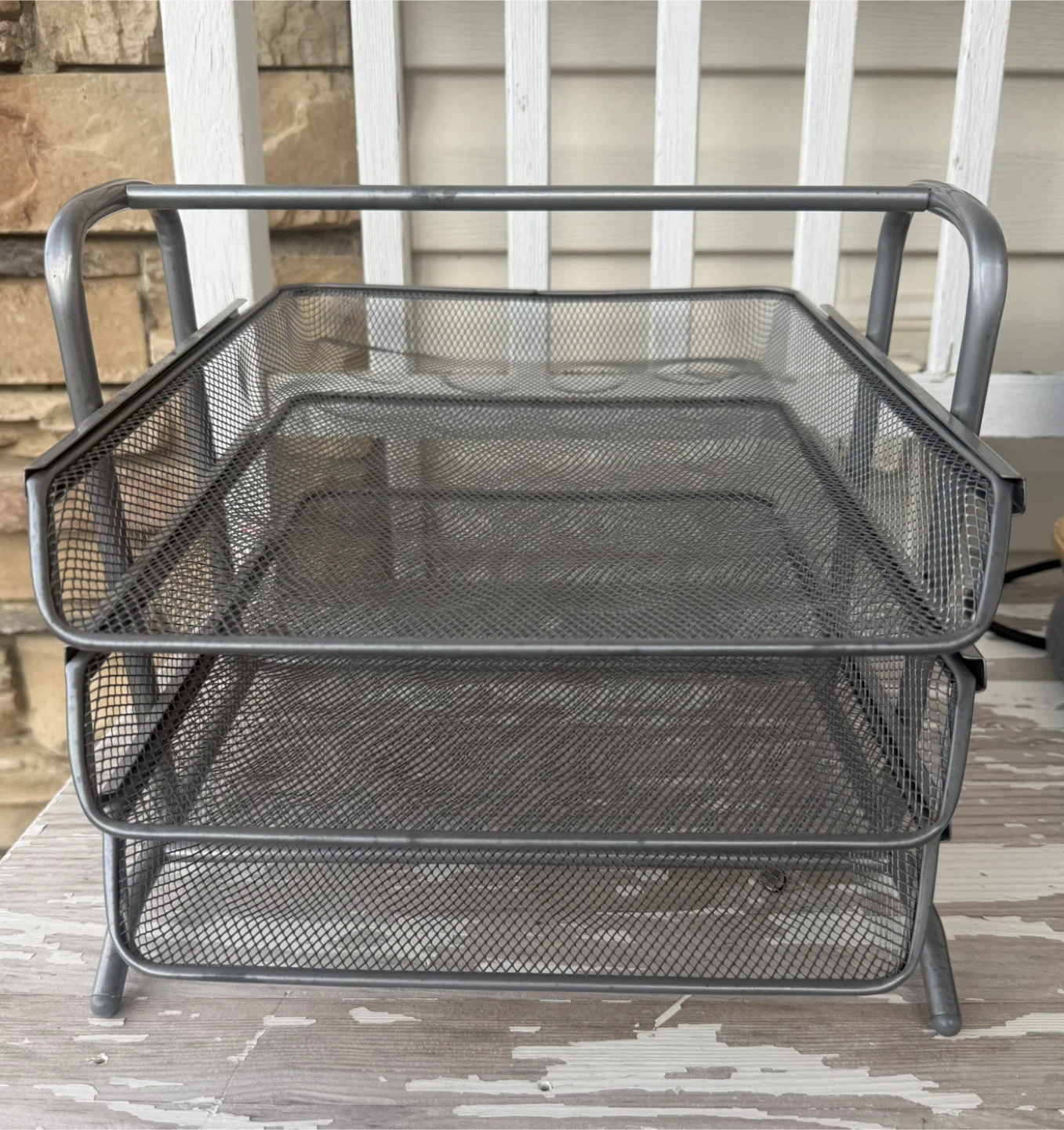 Metal Mesh 3-Tier Desk Organizer