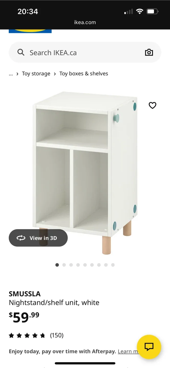 IKEA SMUSSLA White Nightstand/Shelf Unit image indicator(6)