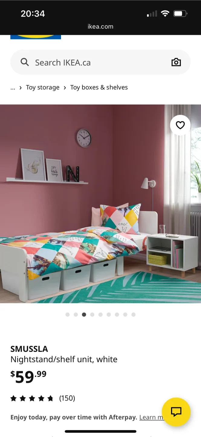 IKEA SMUSSLA White Nightstand/Shelf Unit image indicator(5)