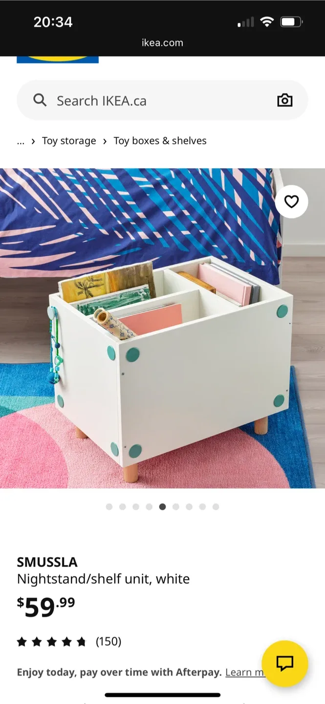 IKEA SMUSSLA White Nightstand/Shelf Unit image indicator(3)