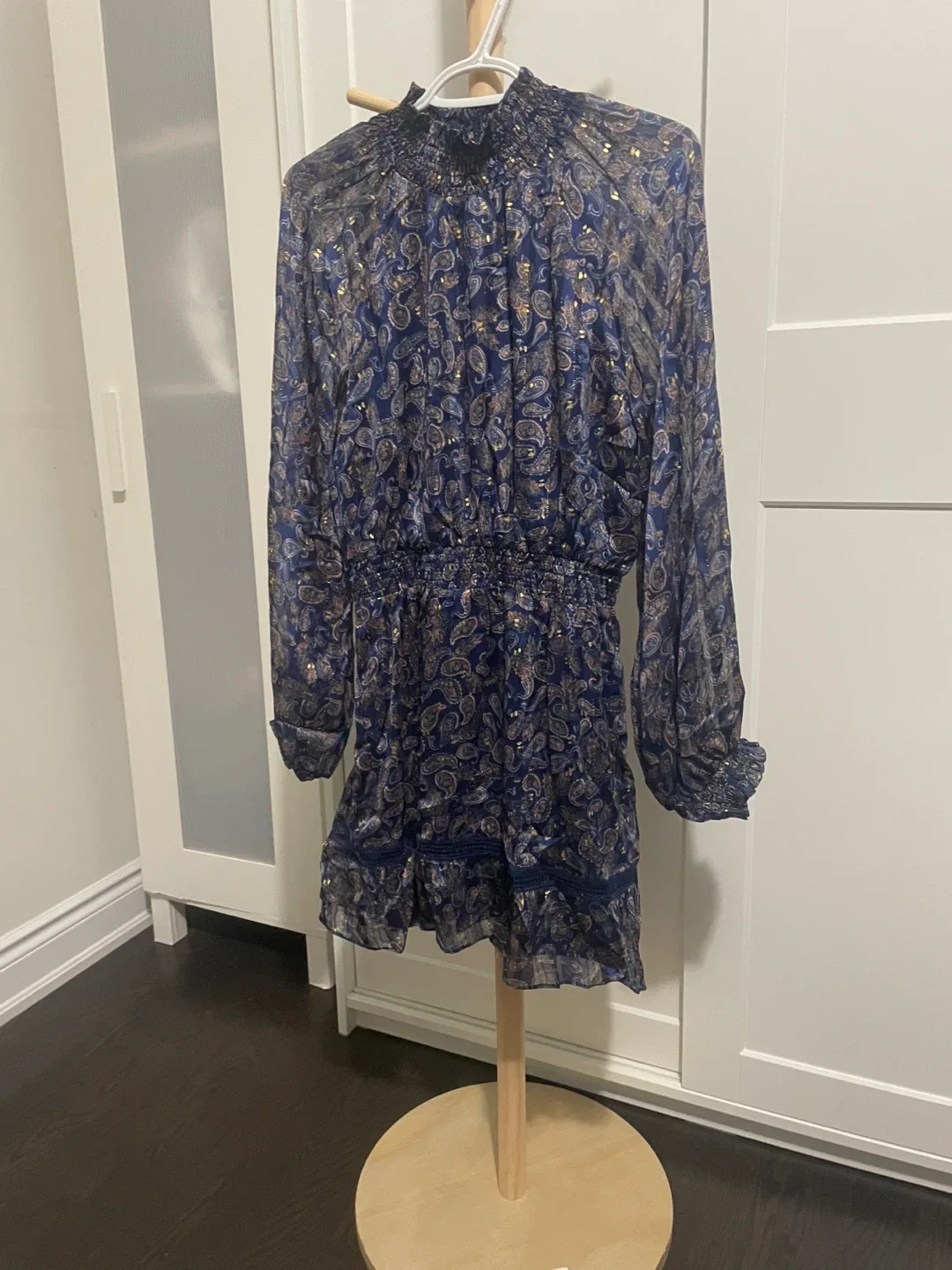 Lost Wanderer Blue Paisley Mini Dress image indicator(4)