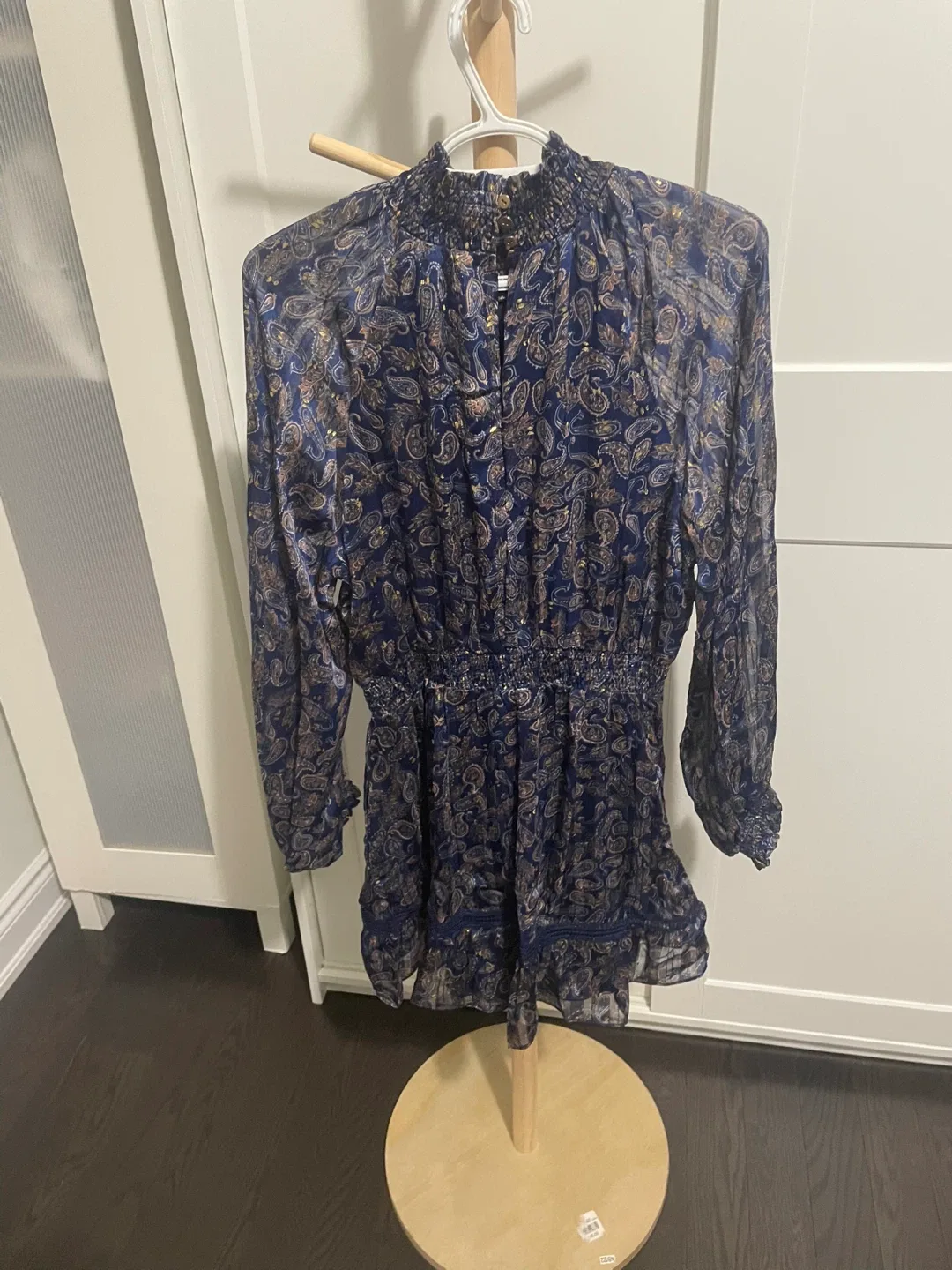 Lost Wanderer Blue Paisley Mini Dress image indicator(3)