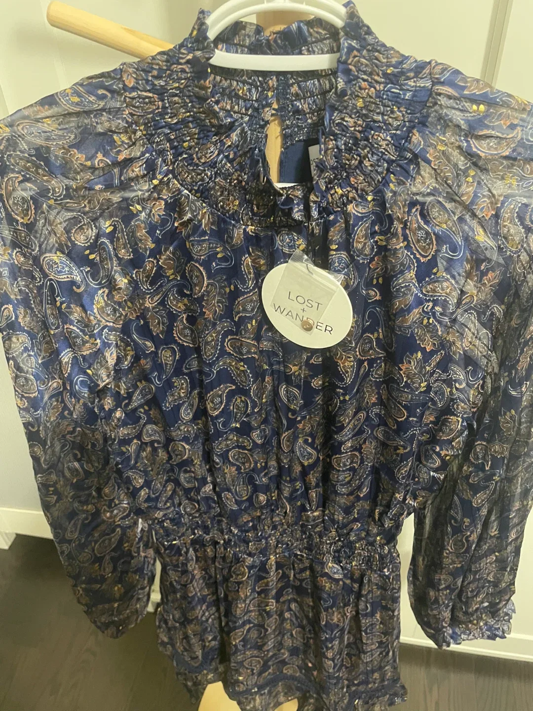 Lost Wanderer Blue Paisley Mini Dress image indicator(2)