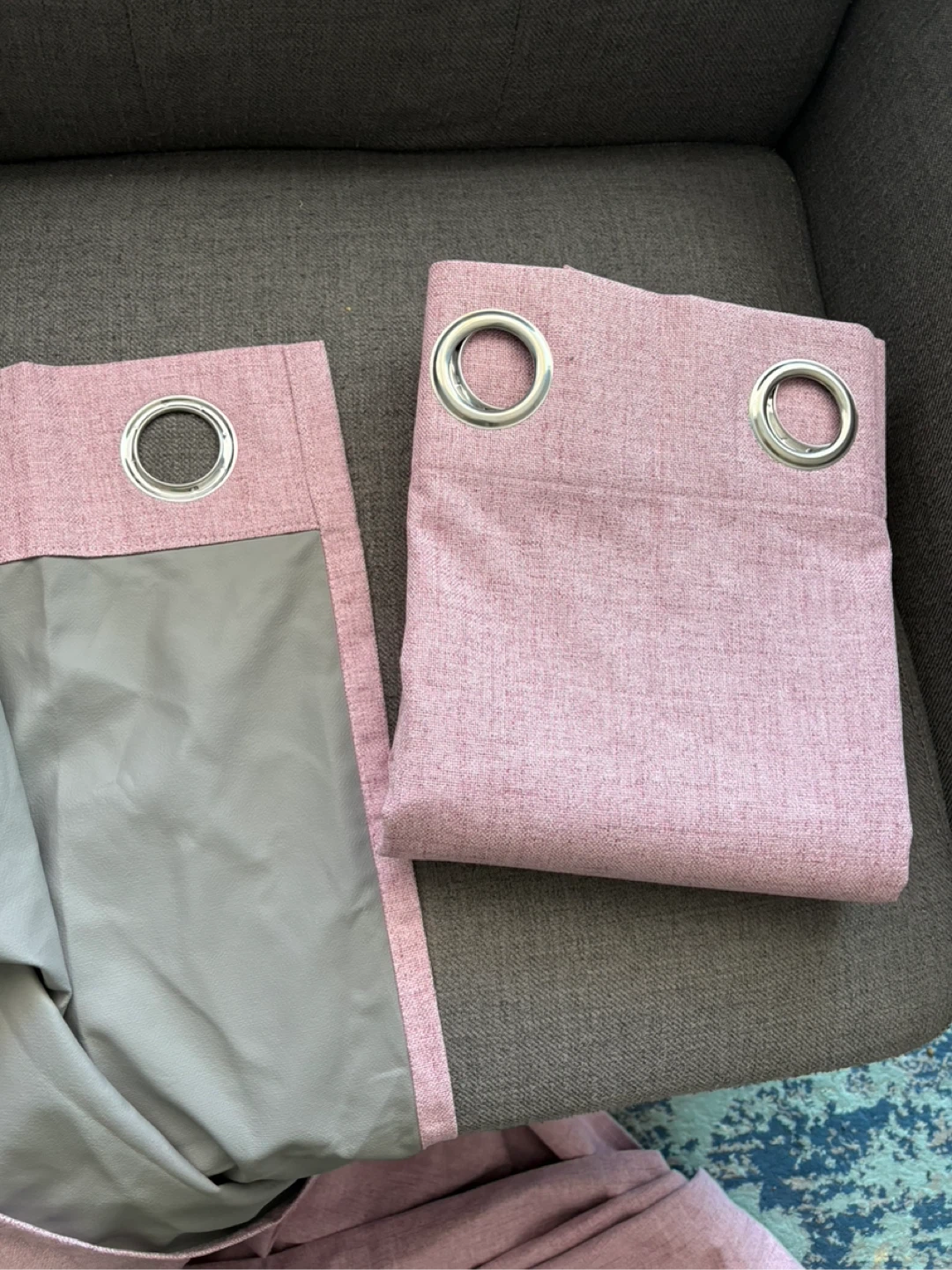 New Faux Linen Grommet Top Blackout Curtain 52x90 - photo 3