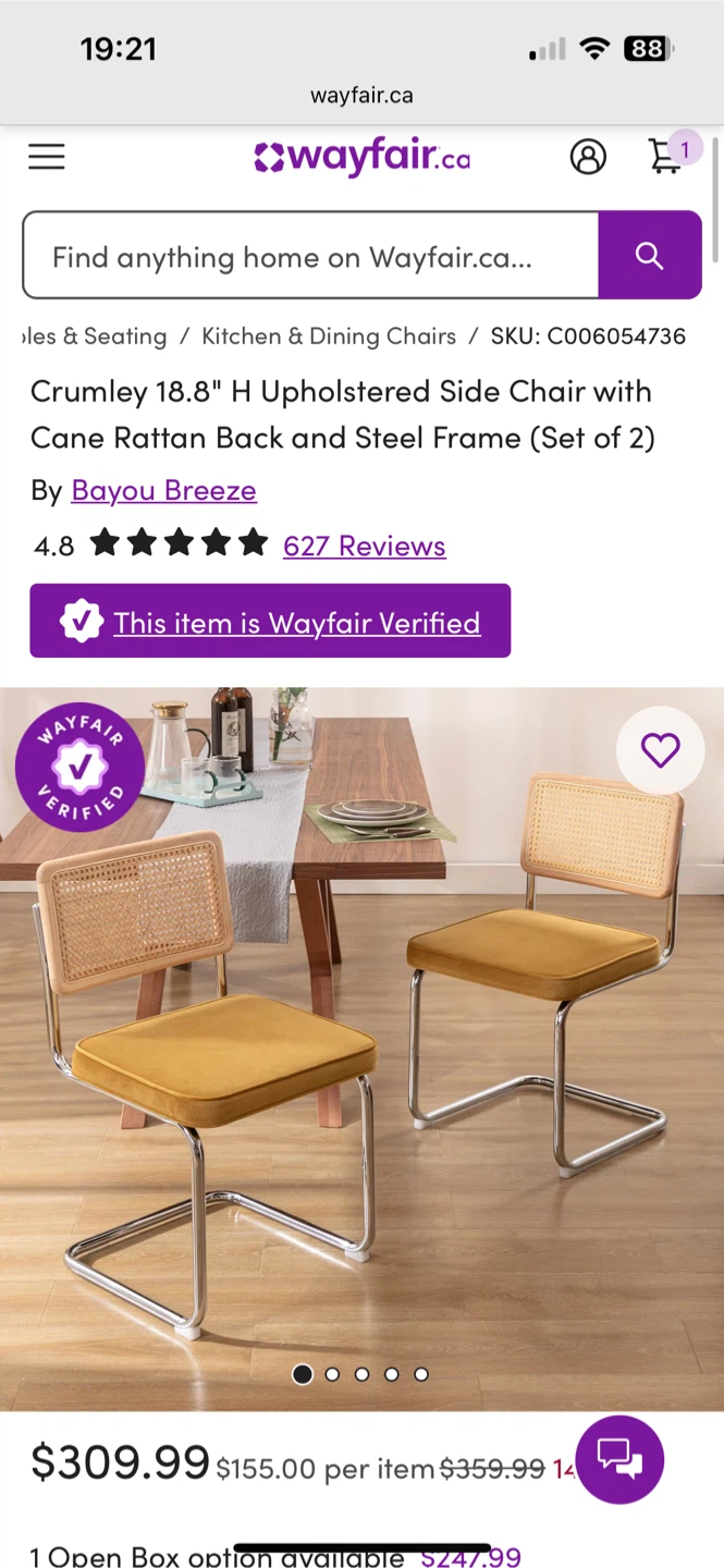 Cane Rattan Back Dining Chairs – Set of 2 - photo 2