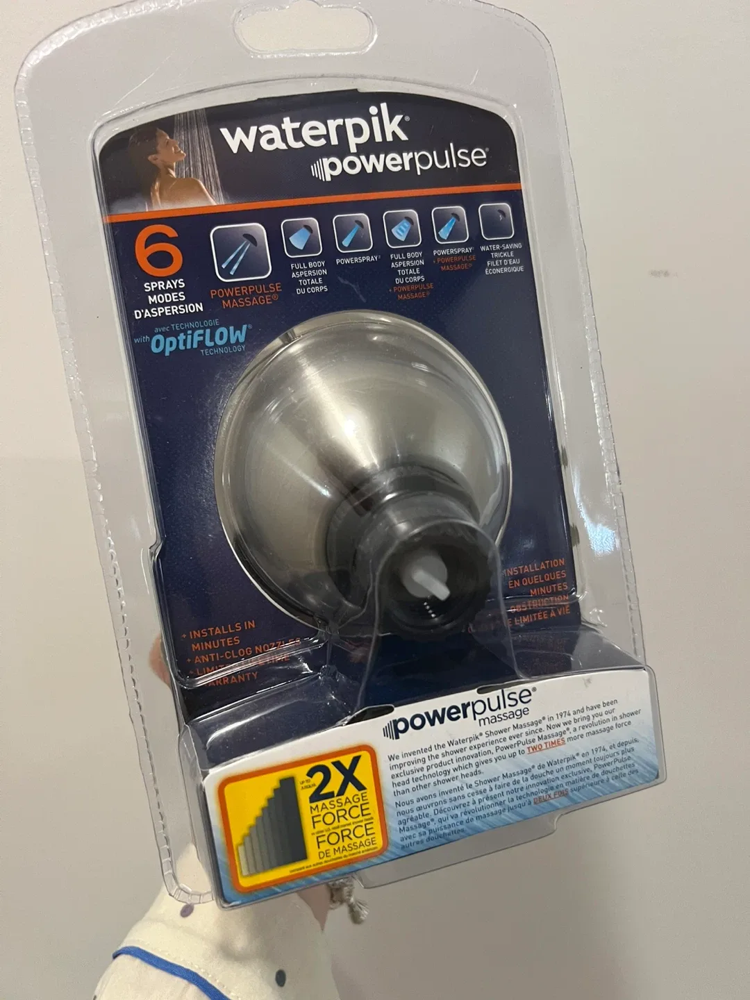 New Waterpik Powerpulse Massage Shower Head image indicator(2)