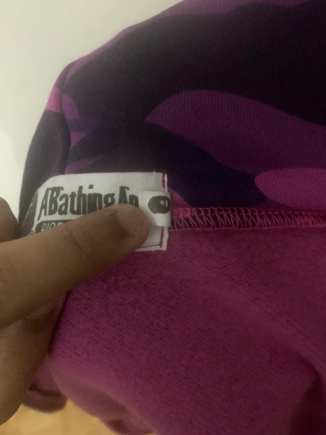 A Bathing Ape Purple Camo Hoodie - Size L image indicator(4)