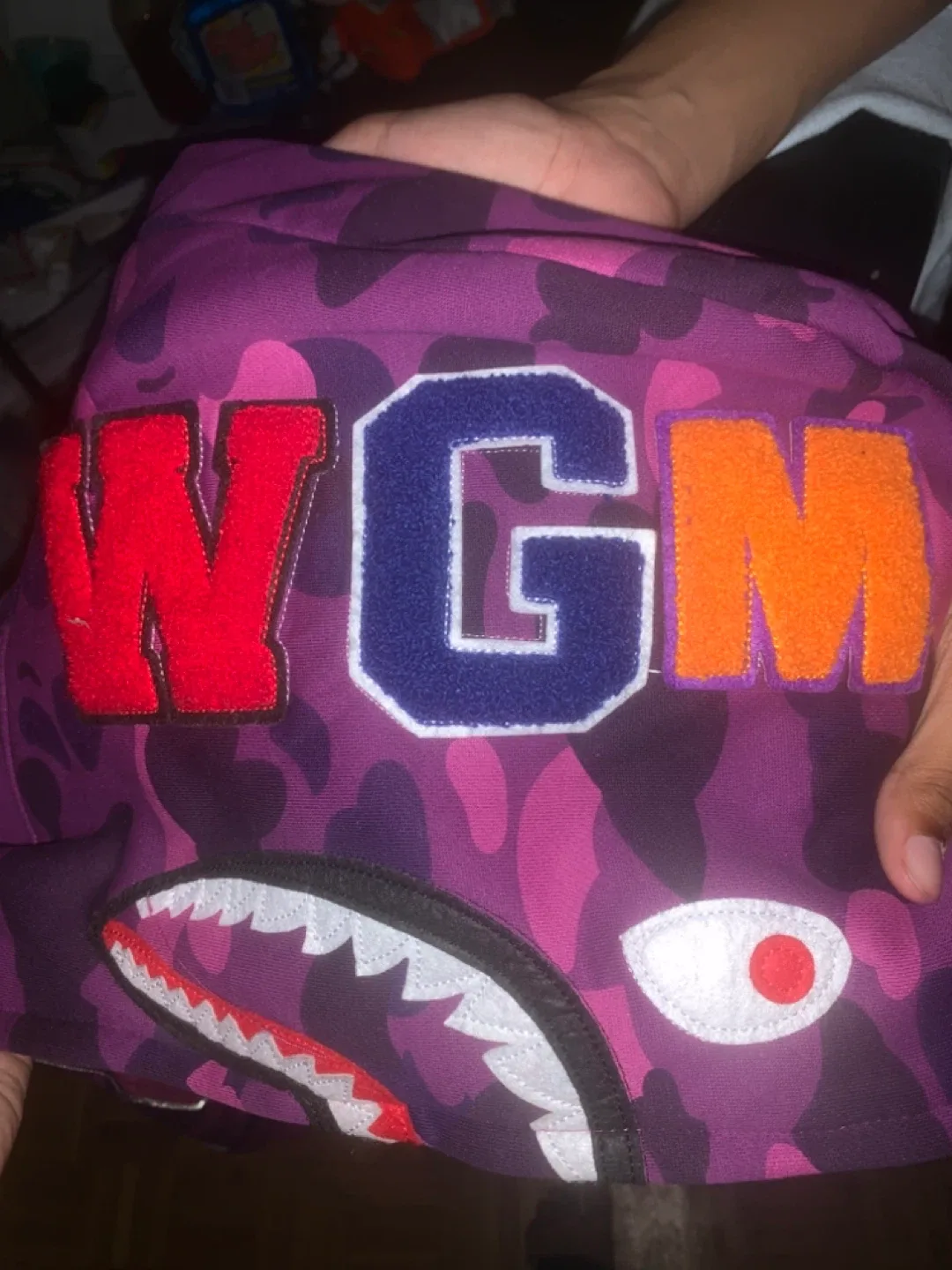 A Bathing Ape Purple Camo Hoodie - Size L image indicator(8)