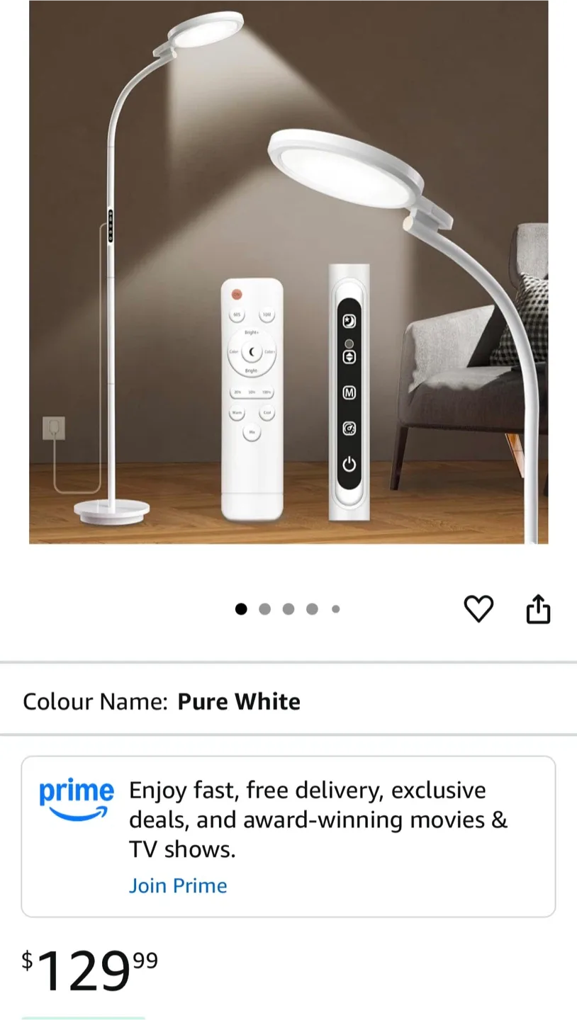 Pure White LED Floor Lamp thumbnail
