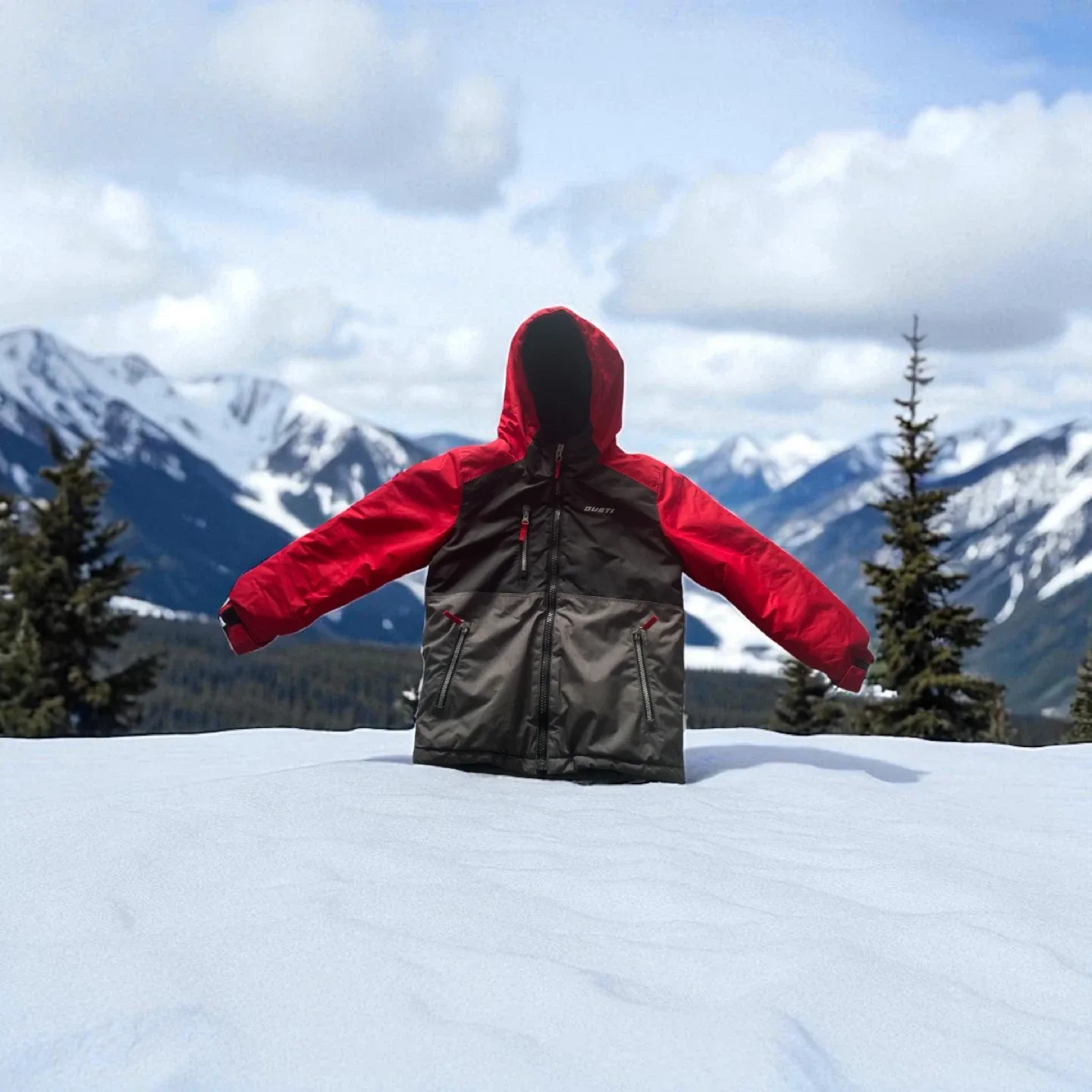 Gusti Red & Grey Winter Jacket image indicator(2)