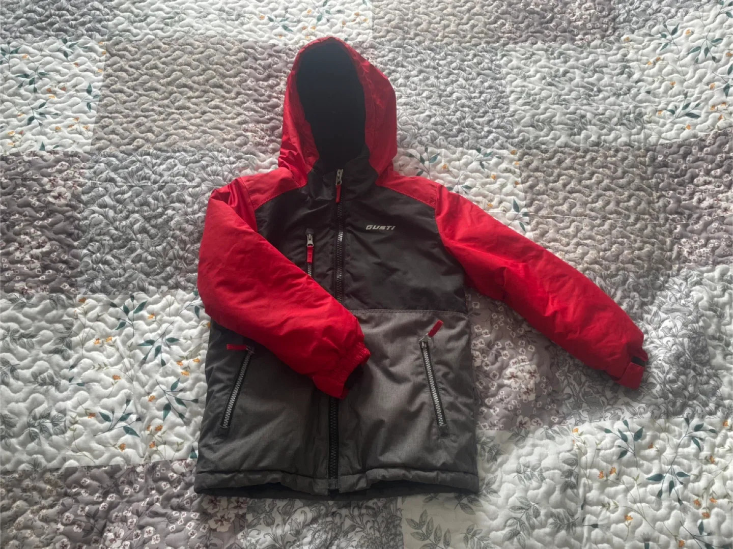Gusti Red & Grey Winter Jacket image indicator(7)