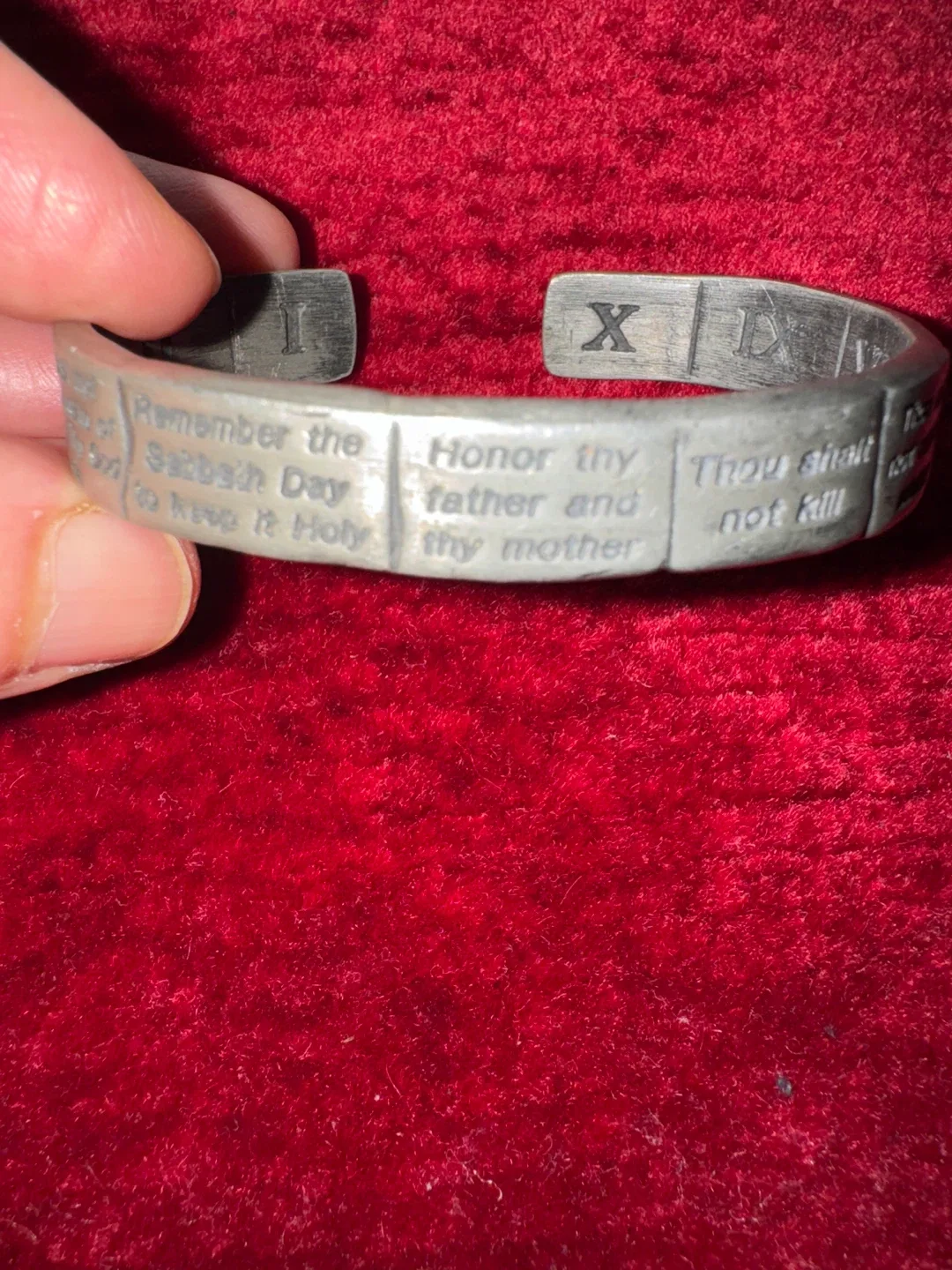 Ten Commandments Silver Bracelet thumbnail