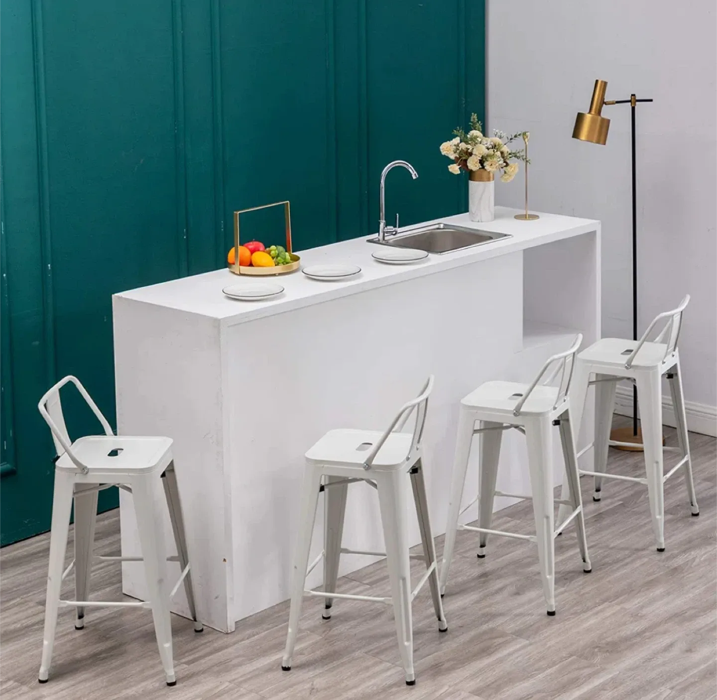 Zipcode Design White Counter Stool - 26" Seat Height image indicator(2)