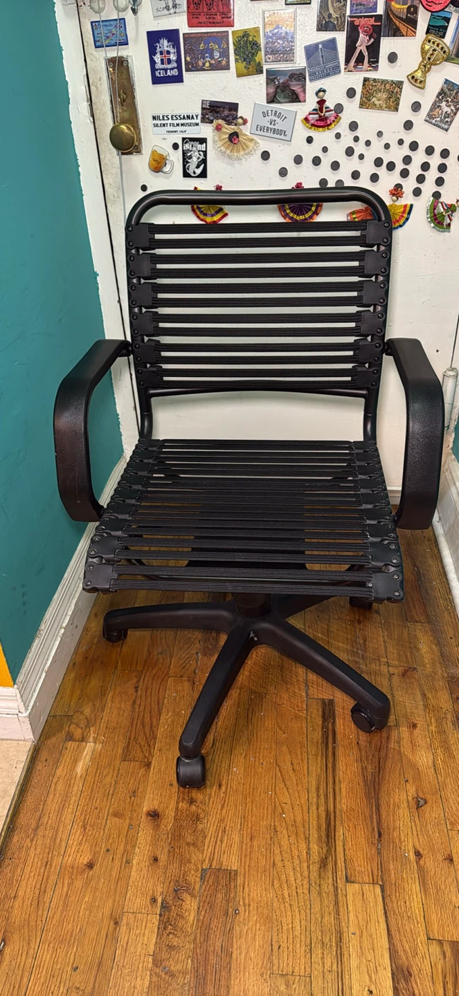 Flat Bungee Office Chair with Arms -Black
