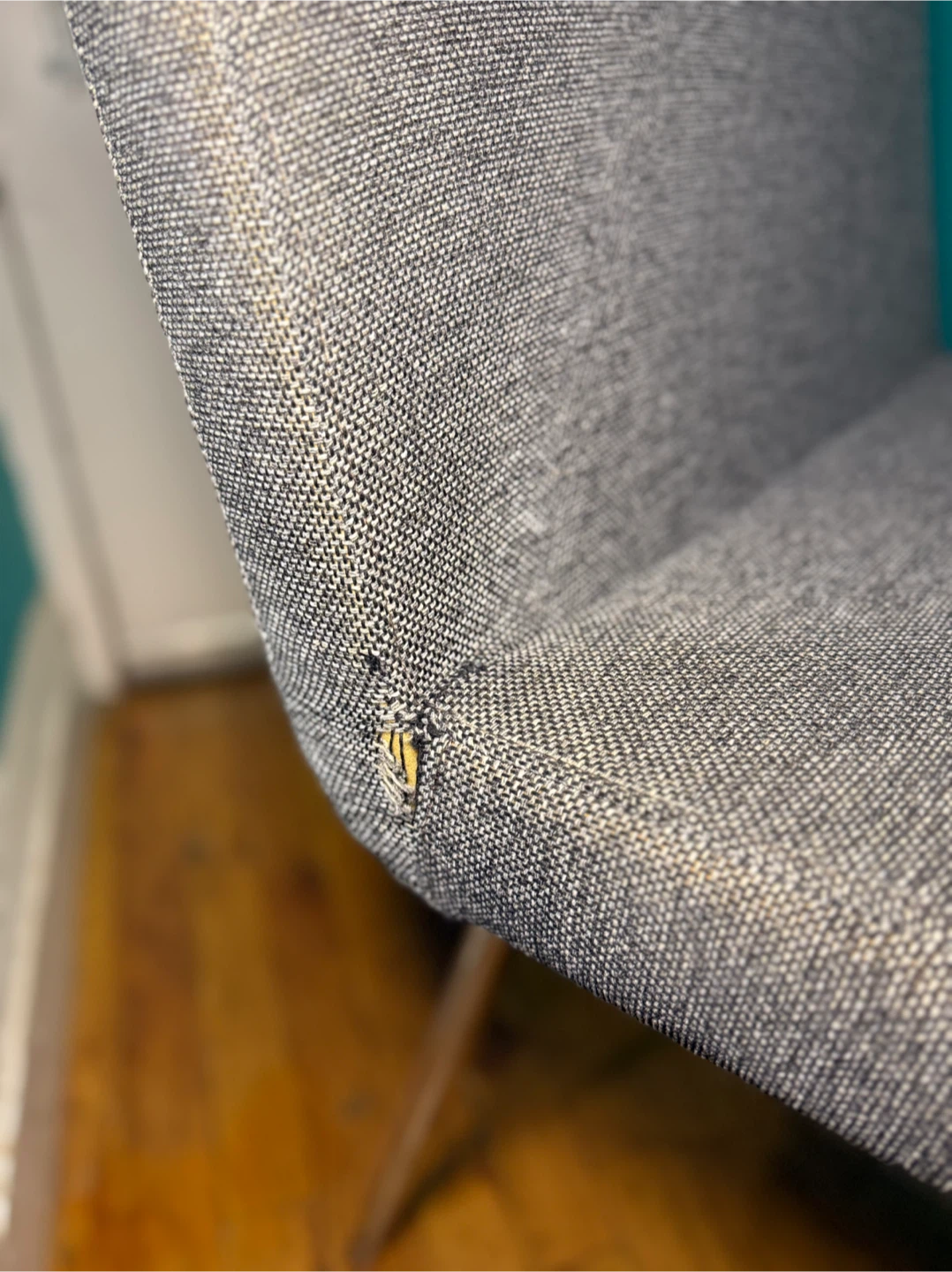CB2 “Joe” Gray Upholstered Dining Chair - photo 5