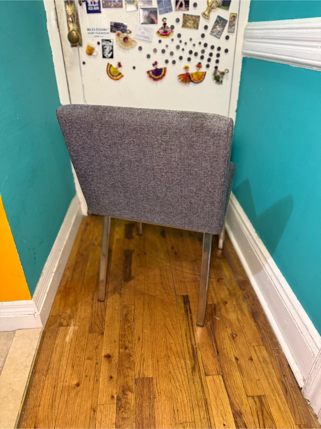 CB2 “Joe” Gray Upholstered Dining Chair - photo 2