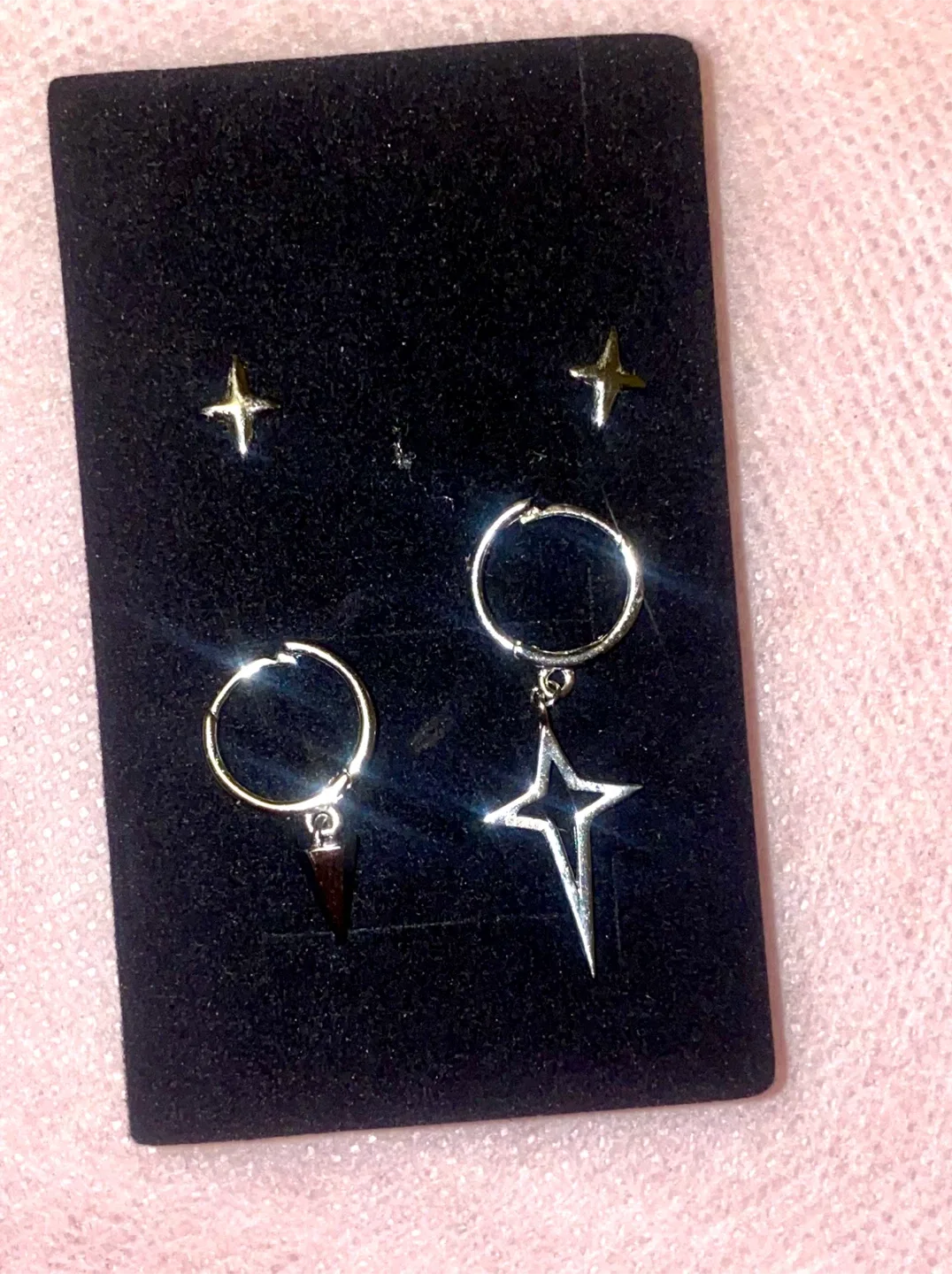 Star ⭐️ 925 Silver Earrings Set ( for double pierced ears ) thumbnail