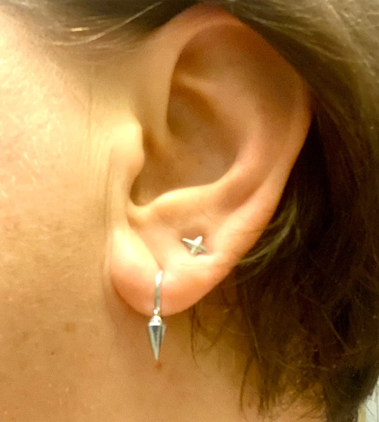 Star ⭐️ 925 Silver Earrings Set ( for double pierced ears ) image indicator(4)