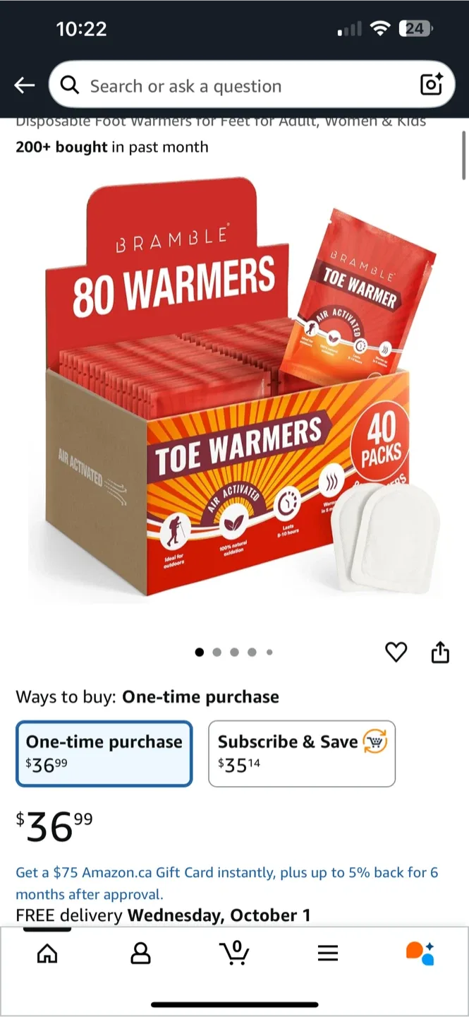 40 count - 2 Pack Toe Warmers thumbnail