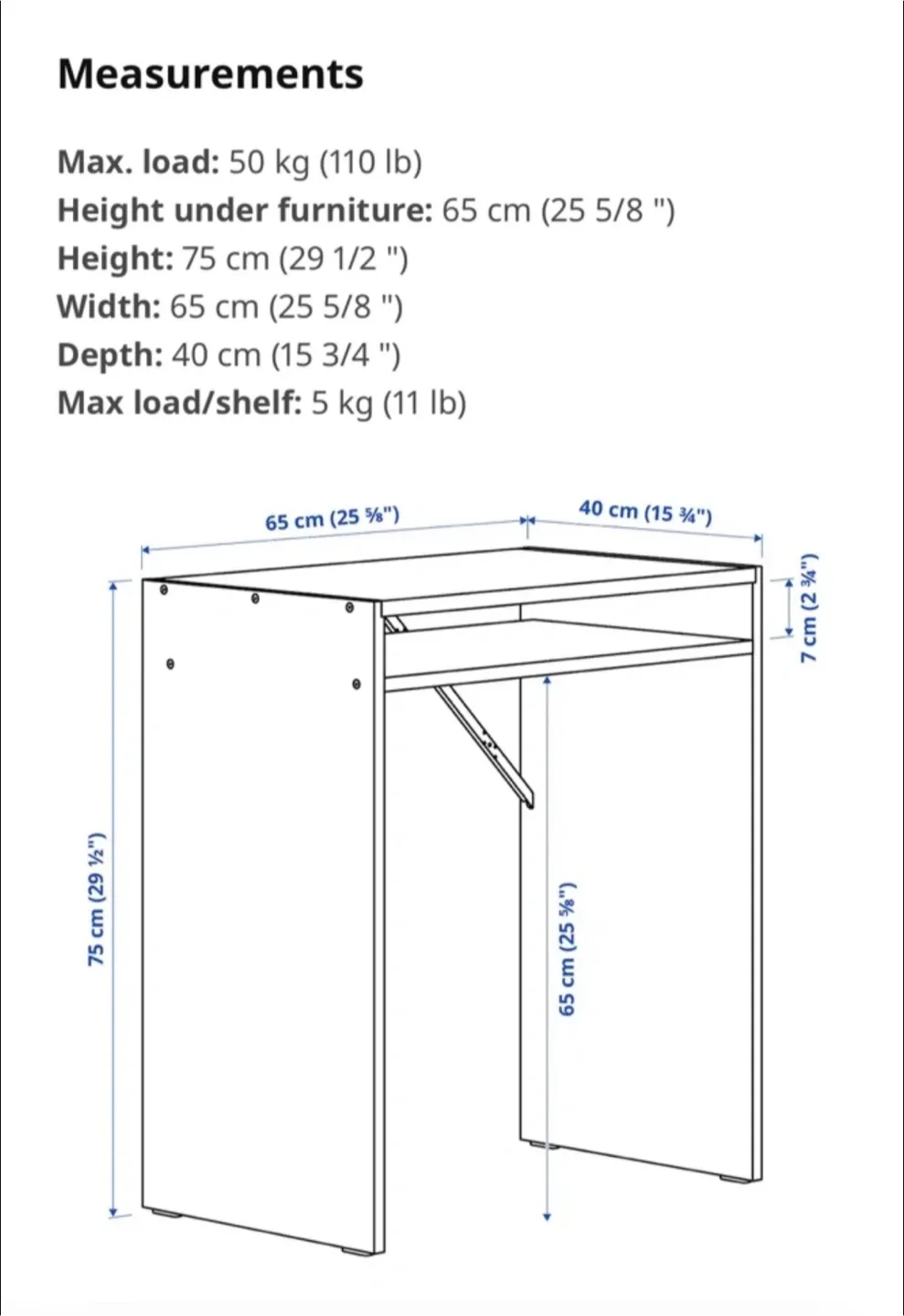 Ikea White Desk (TORALD) image indicator(10)