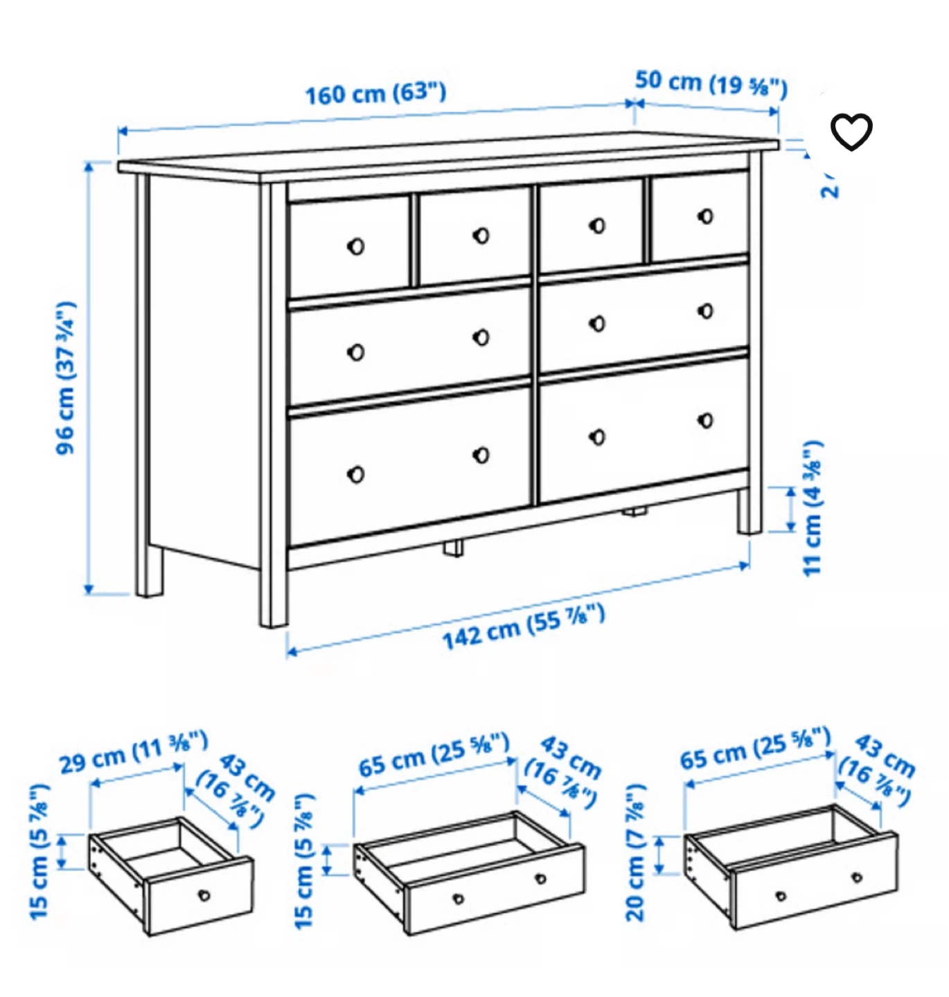 IKEA 8- Drawer Dresser /Comoda de 8 cajones - photo 3