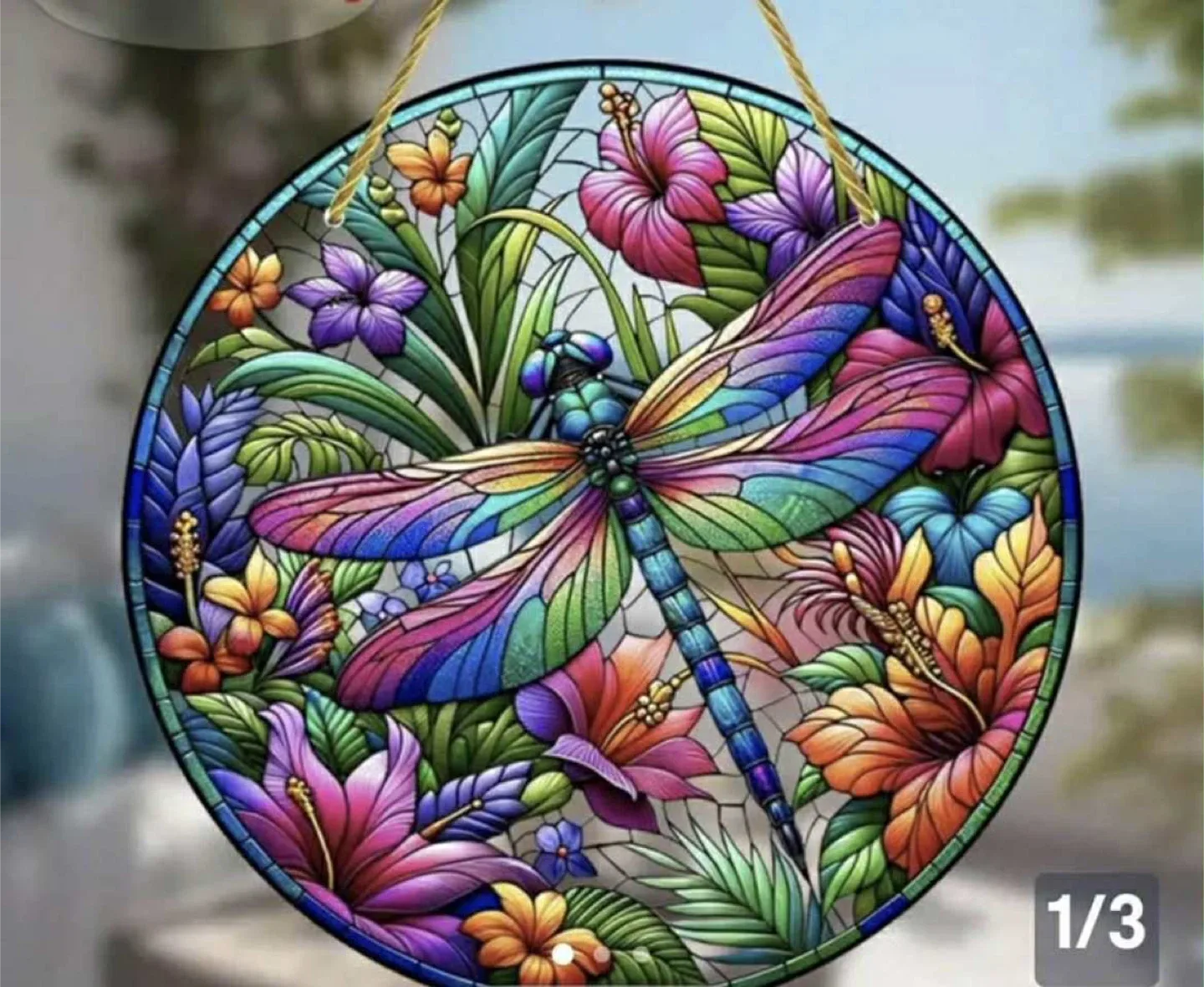 2D acrylic sun catcher, Dragonfly, new thumbnail
