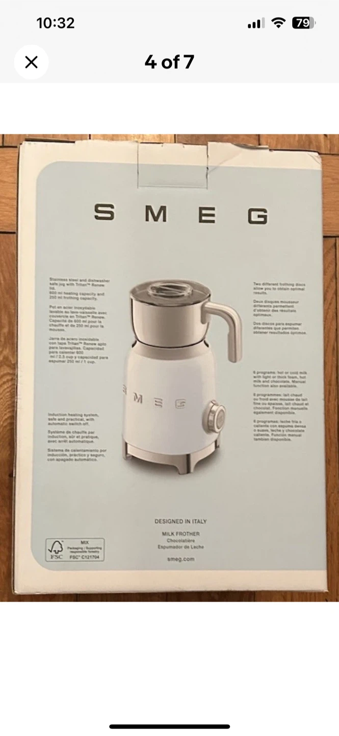 Smeg Retro 50's Style Milk Frother Red New With Box - photo 3