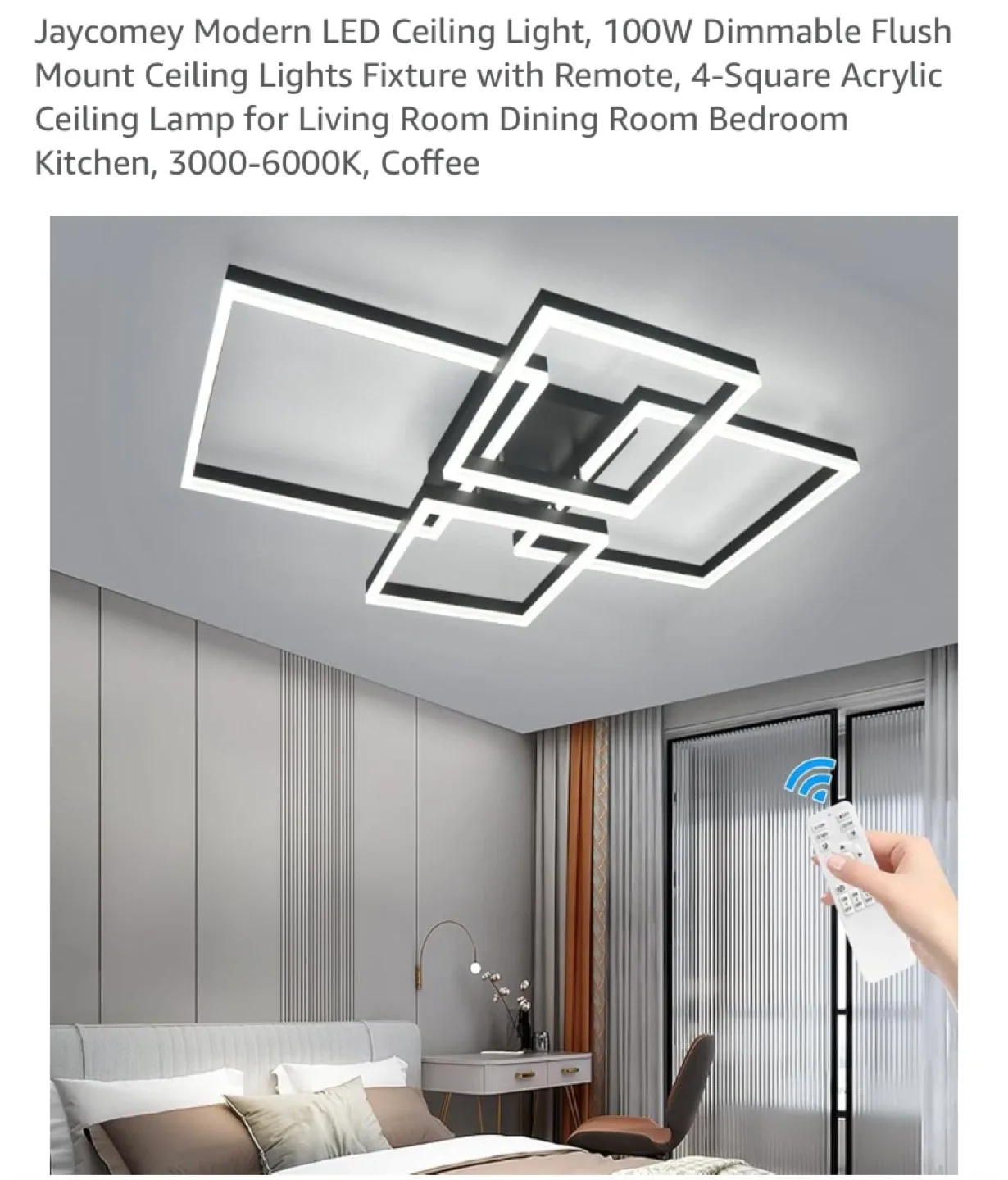 New Modern LED Ceiling Light Dimmable With Remote thumbnail