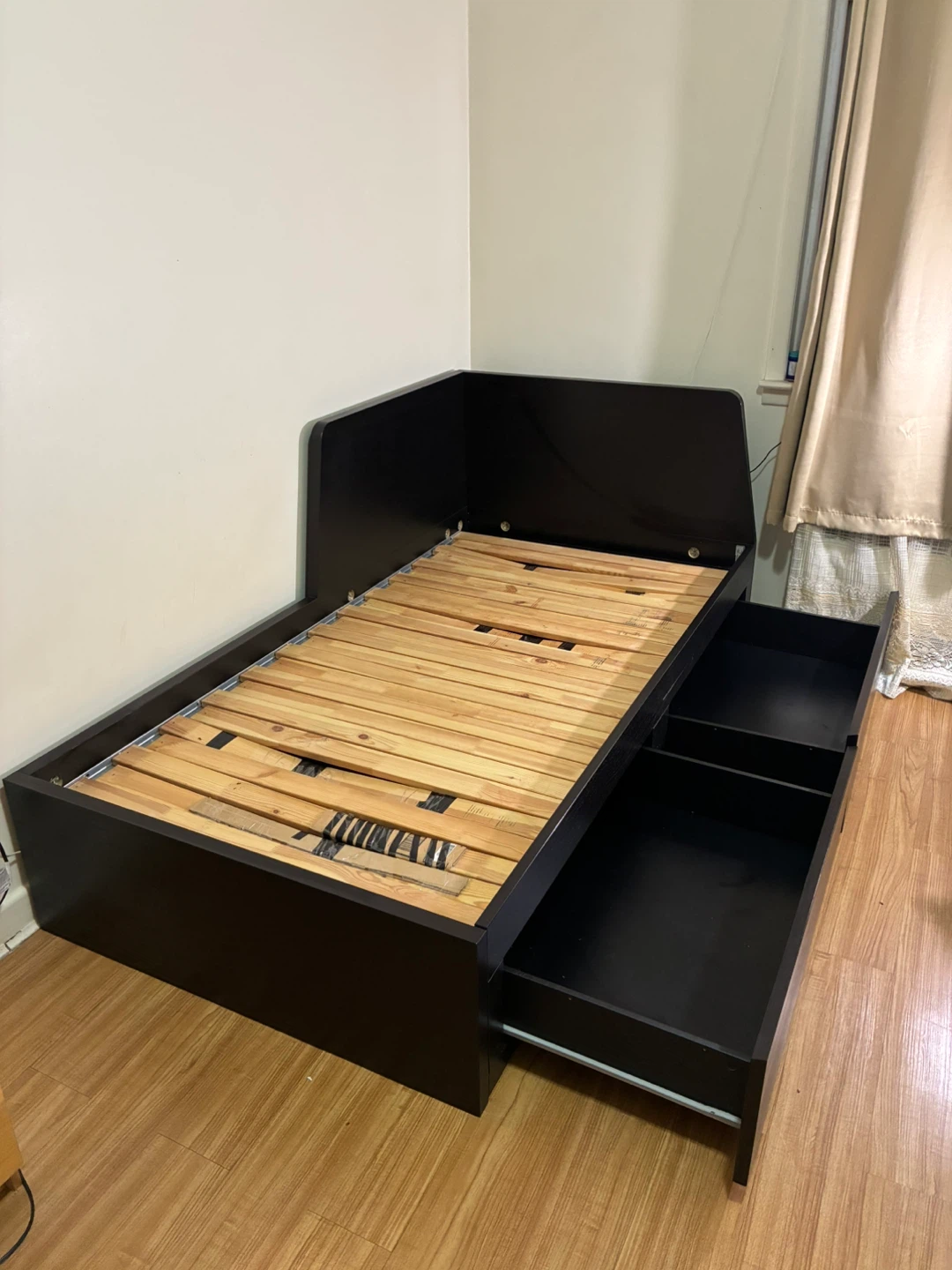 Black Bed Frame with Slats - photo 3