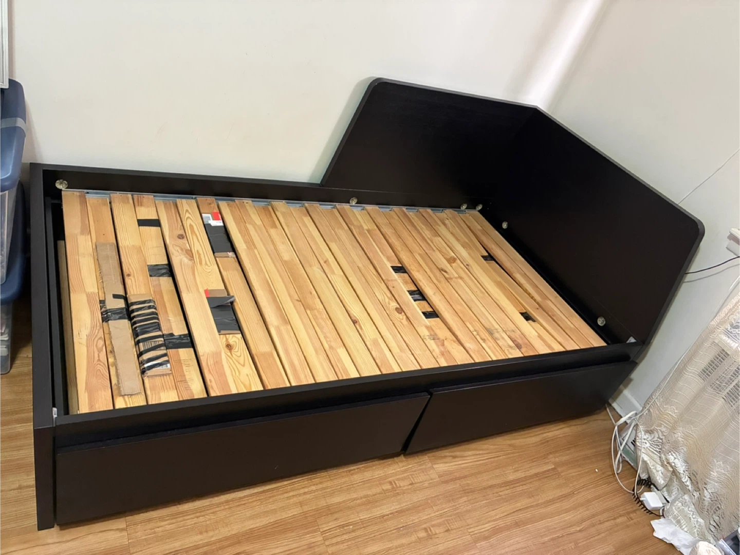 Black Bed Frame with Slats - photo 2
