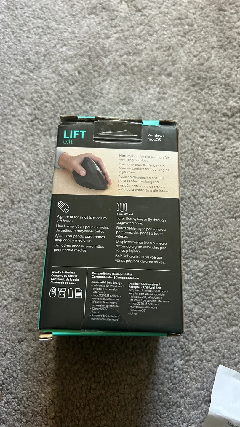 Logitech Lift Left Vertical Ergonomic Mouse - NEW! image indicator(4)
