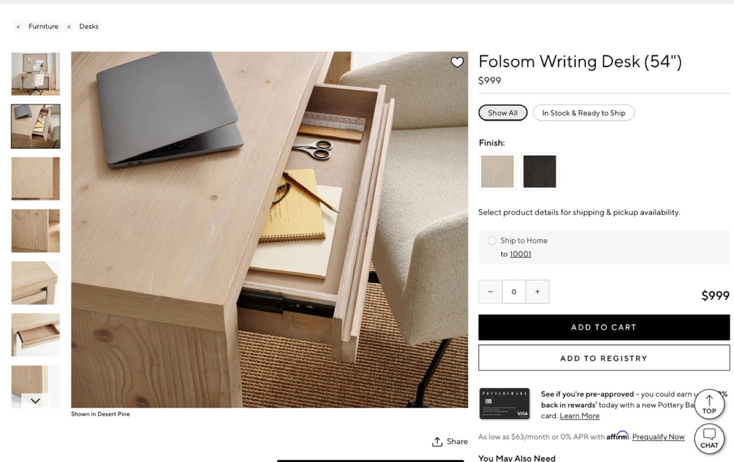 Pottery Barn Folsom Writing Desk (54") - photo 5