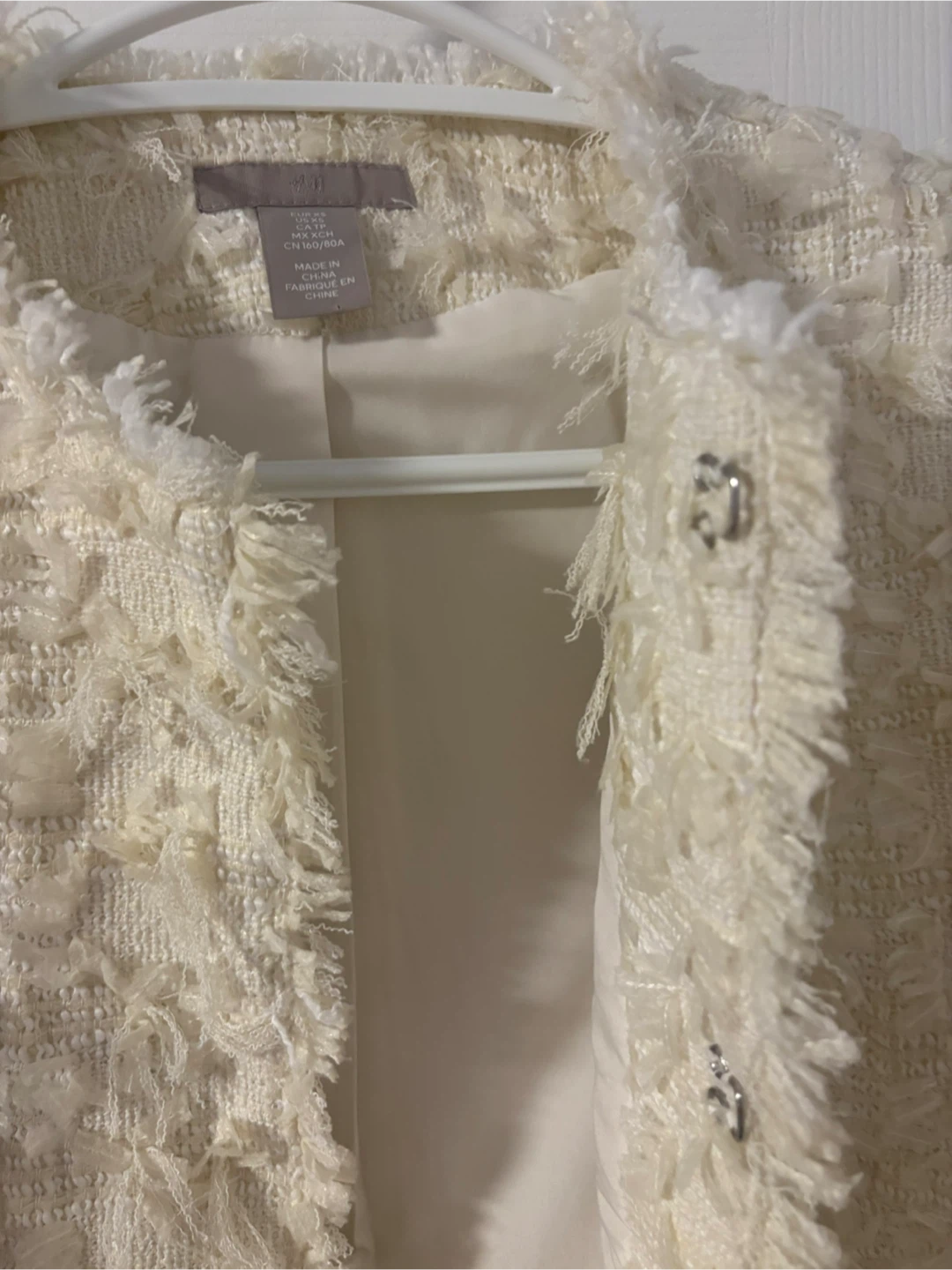 H&M Cream Tweed Jacket - Size XS - photo 3