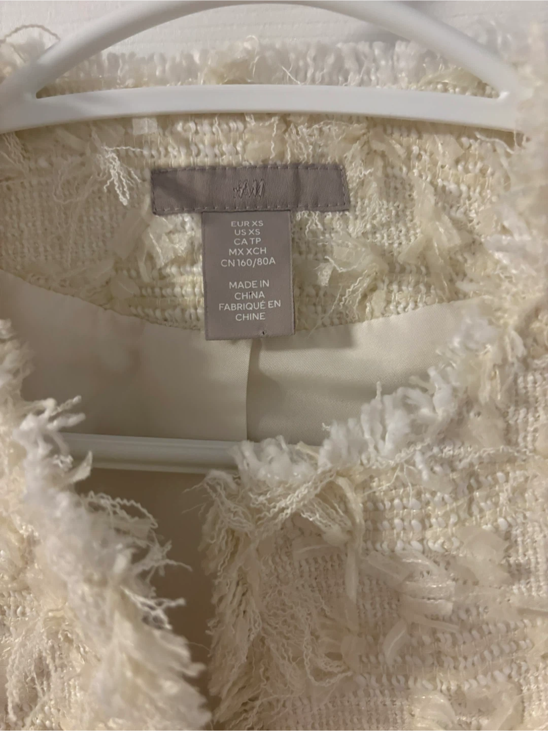 H&M Cream Tweed Jacket - Size XS - photo 2