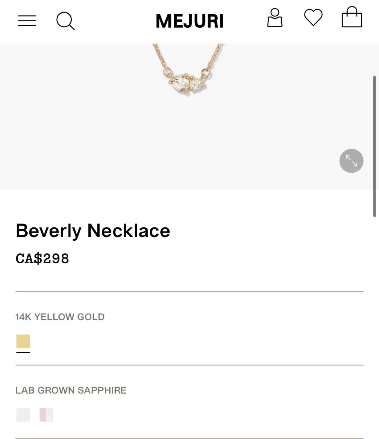 Mejuri Beverly Necklace - 14K Yellow Gold, Sapphire thumbnail
