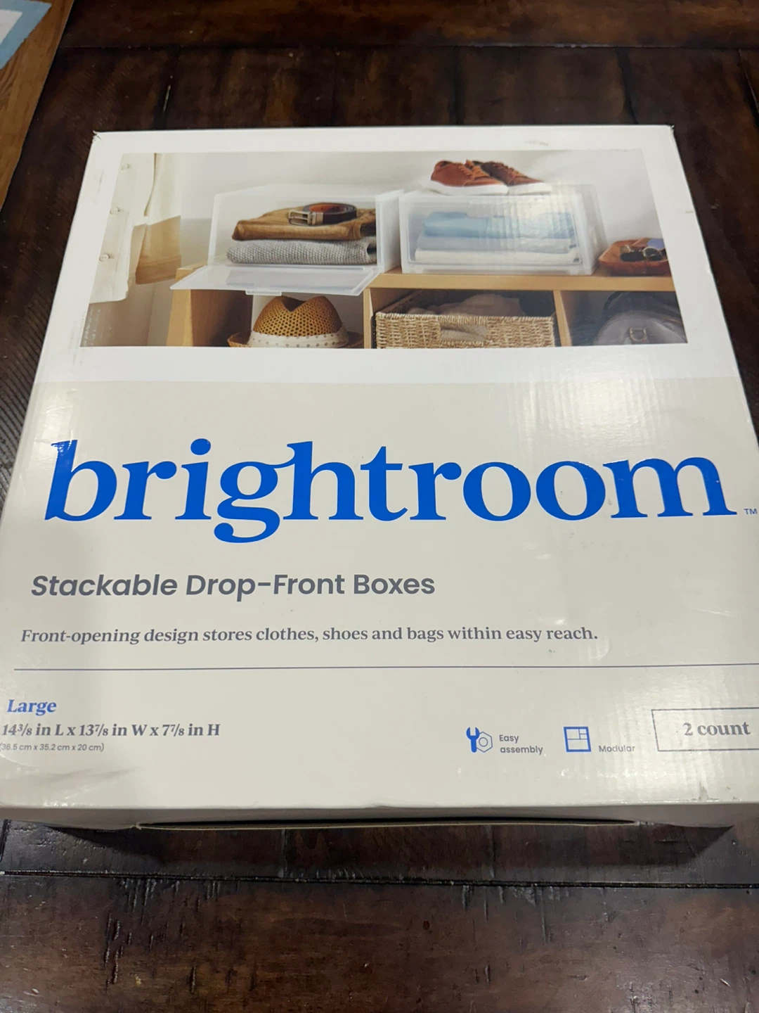 Brightroom Stackable Drop-Front Boxes - 2 Count