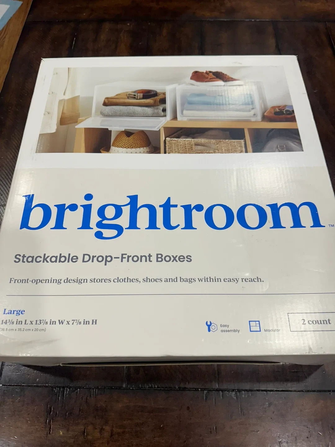 Brightroom Stackable Drop-Front Boxes - 2 Count thumbnail