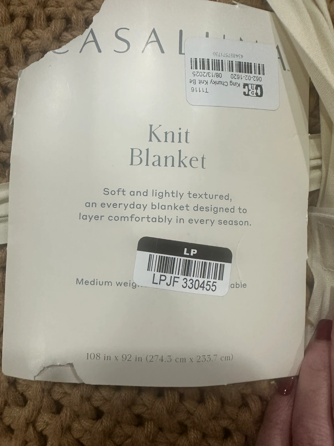 New CasaLina King Chunky Knit Blanket - photo 3