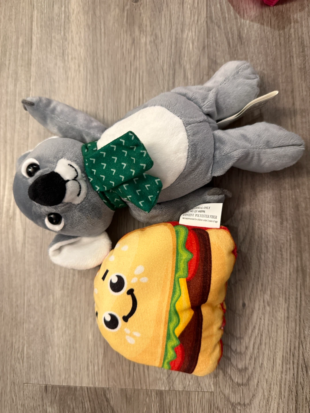Koala and Burger Plush Toys