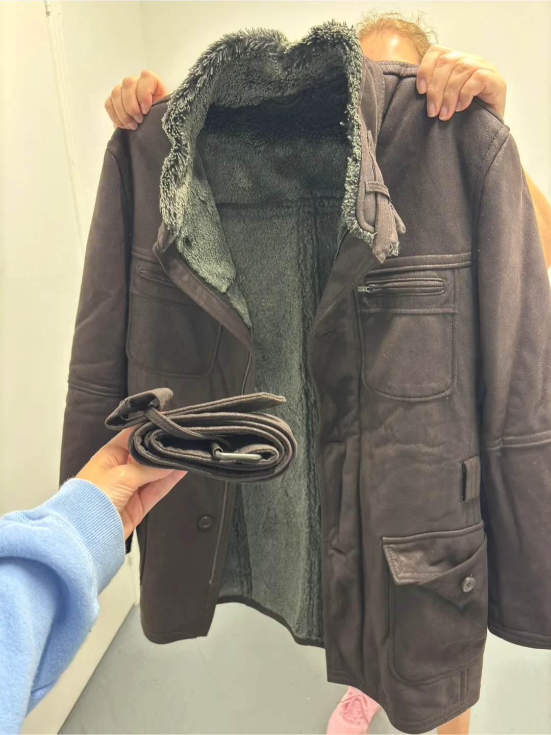 Zara Man Brown Faux Suede Jacket - Size L image indicator(2)