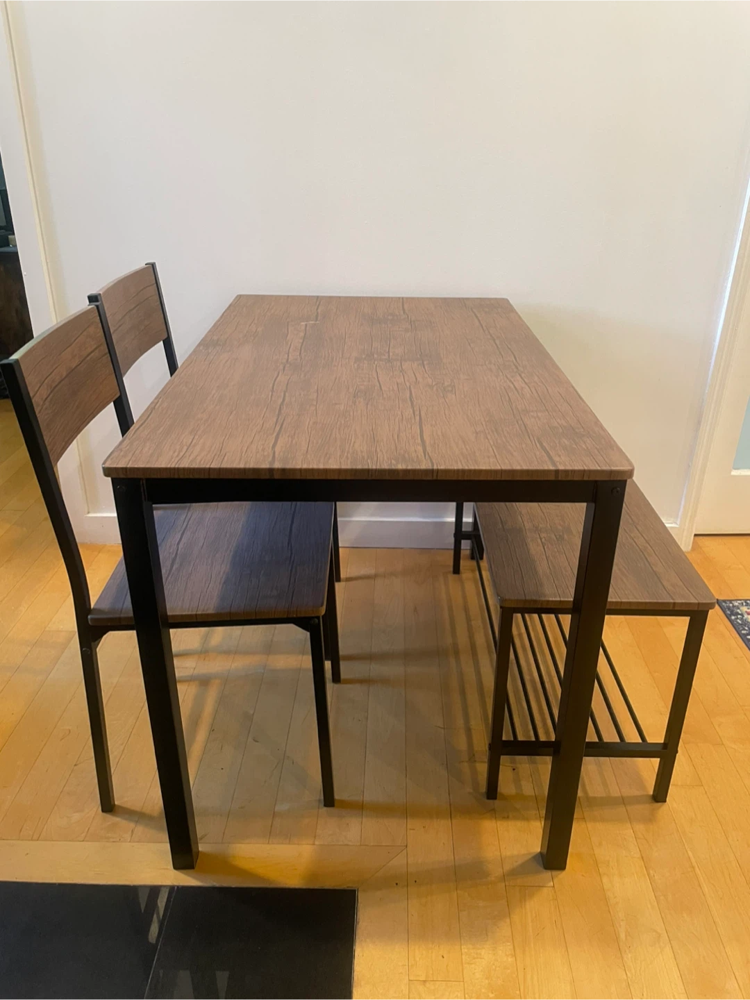 Dining Table with 2 Chairs and Bench