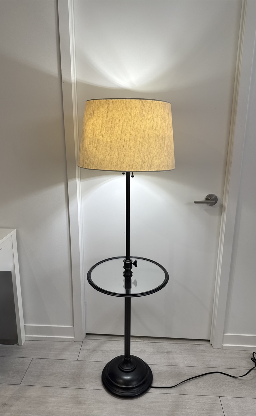 Pottery Barn Chelsea Metal Floor Lamp with Tray Adjustable H