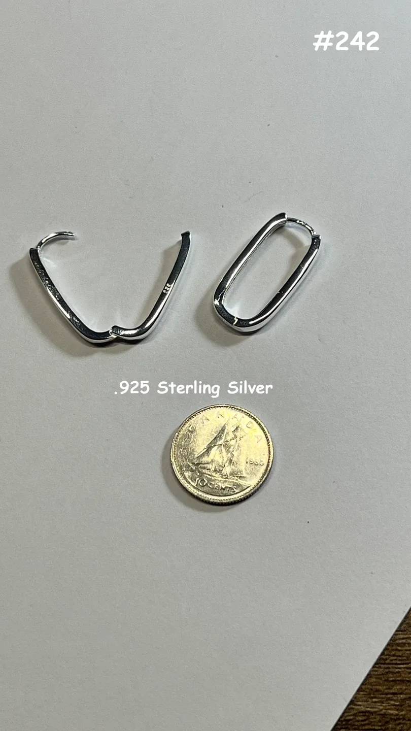.925 Sterling Silver Hoop Earrings thumbnail