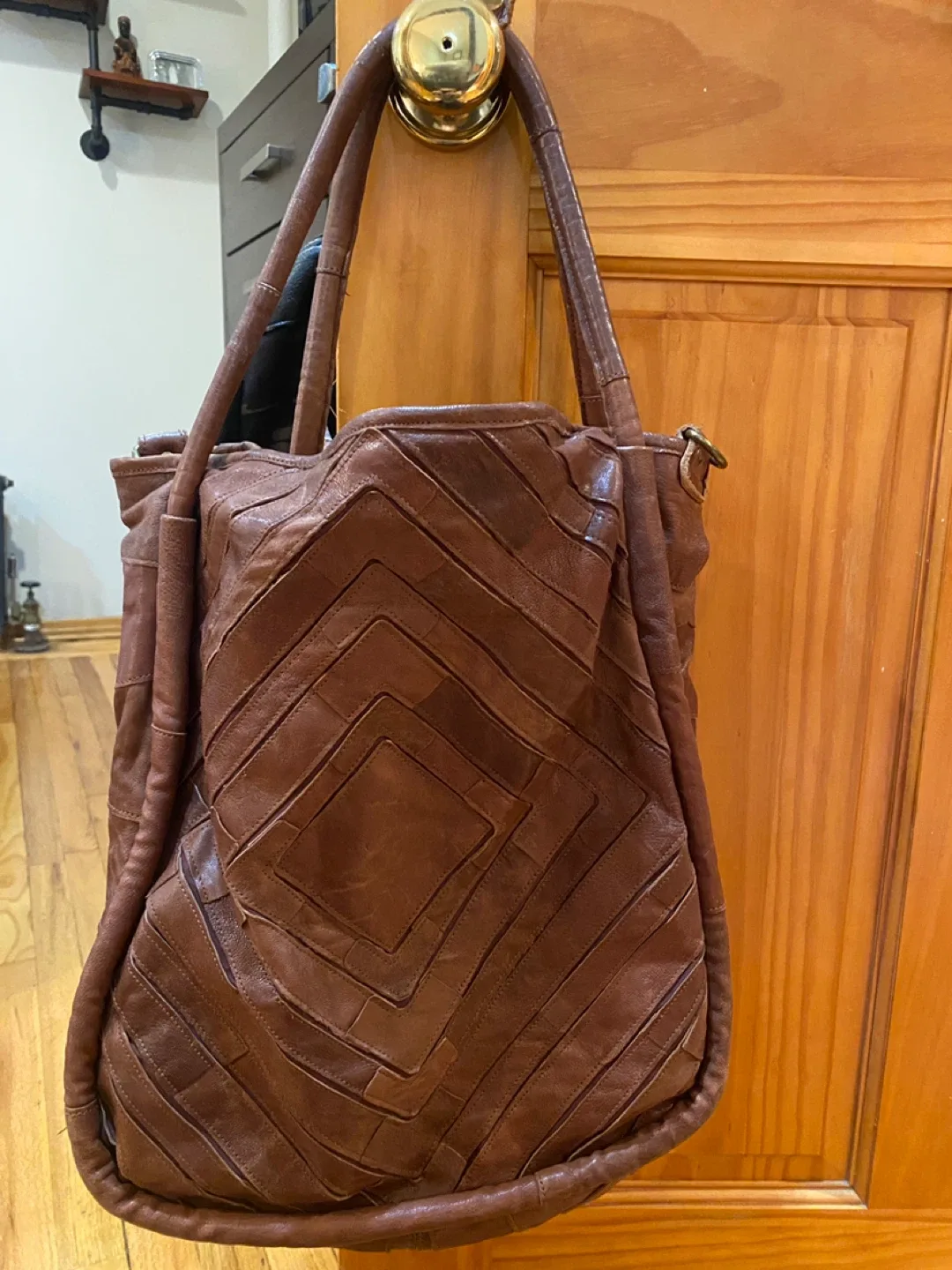Lost & Found Brown Leather Tote Bag thumbnail