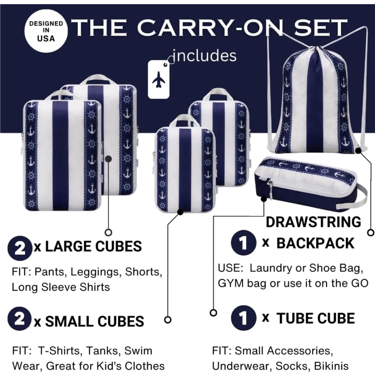 Compression Packing Cubes 6-Piece Set save Luggage space - photo 4